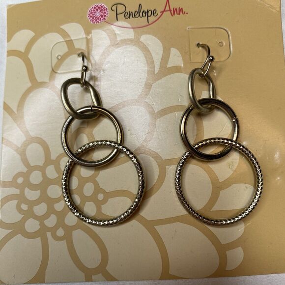 Penelope Ann Gold Tone Multi Loop Dangle Earrings Brand New - Picture 3 of 5